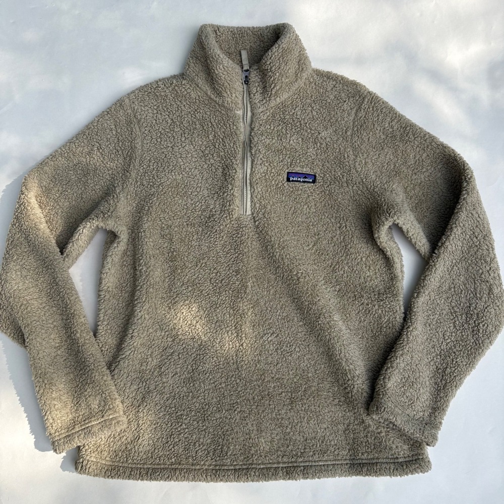 Patagonia Los Gatos 1/4 Zip Fleece Pullover El Cap Khaki Tan Womens Large